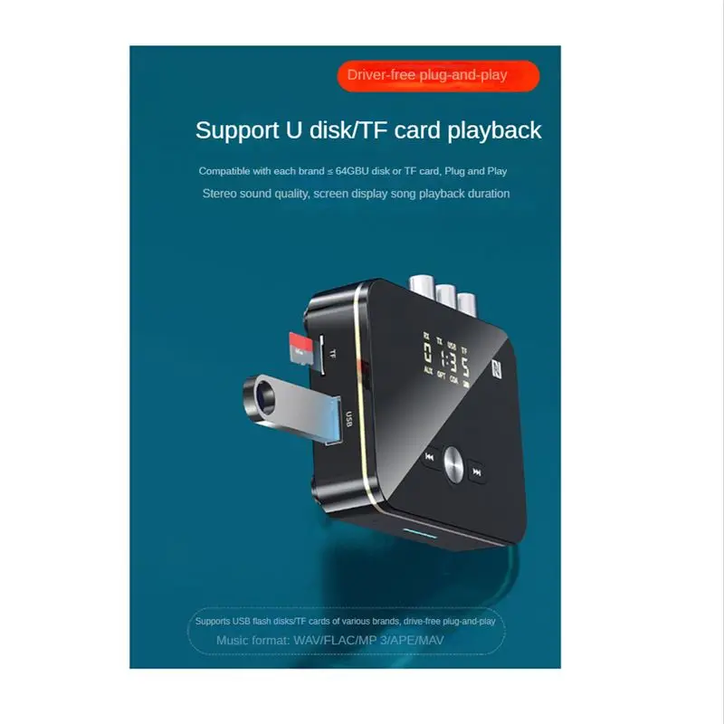(DT37) NFC Digital Display Bluetooth Adapter NFC Bluetooth 5.0 Receiver Transmitter 3.5mm Bluetooth Audio Adapter