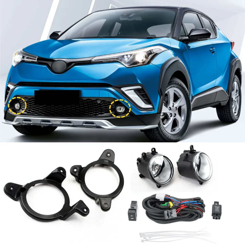 

For Toyota C-HR 2017-2020 Car Front Bumper Halogen Fog Lamp Kit