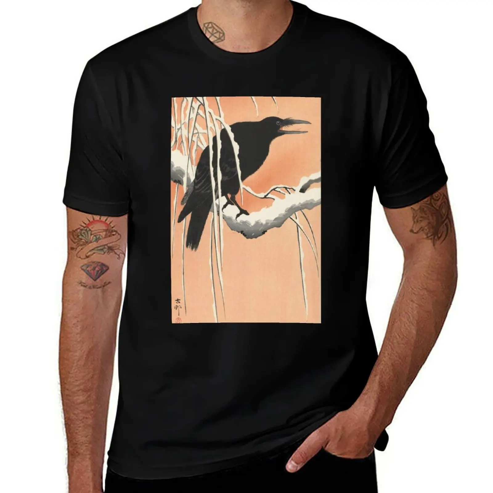 

Crow on Snowy Branch, Ohara Koson T-Shirt t shirts for man cotton man t shirts cotton T-Shirt