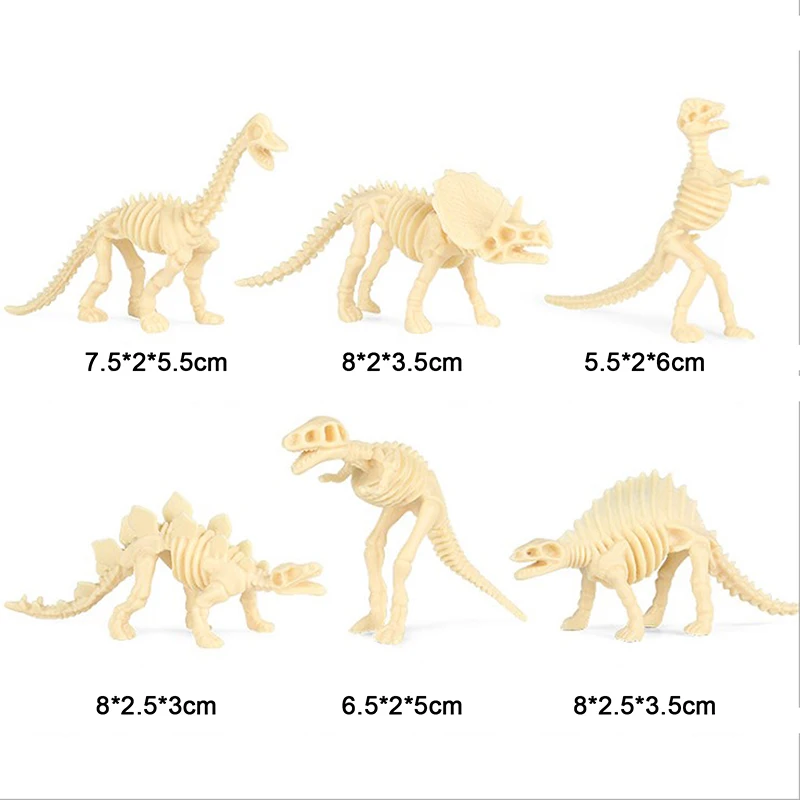 New 12pcs Dinosaur Toys Fossil Skeleton Simulation Model Set Mini Action Figure Educational Creative Collection Toy For Children