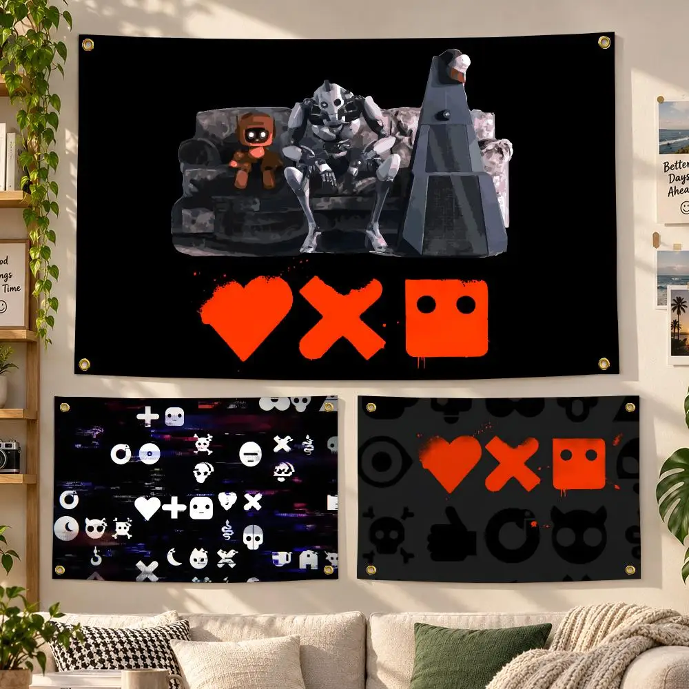Cartoon Love, Death & Robots Sci-Fi Flags Personalized Banner Flag Room Dorm Camping Picnic Garage Bar Outdoor Wall Decor