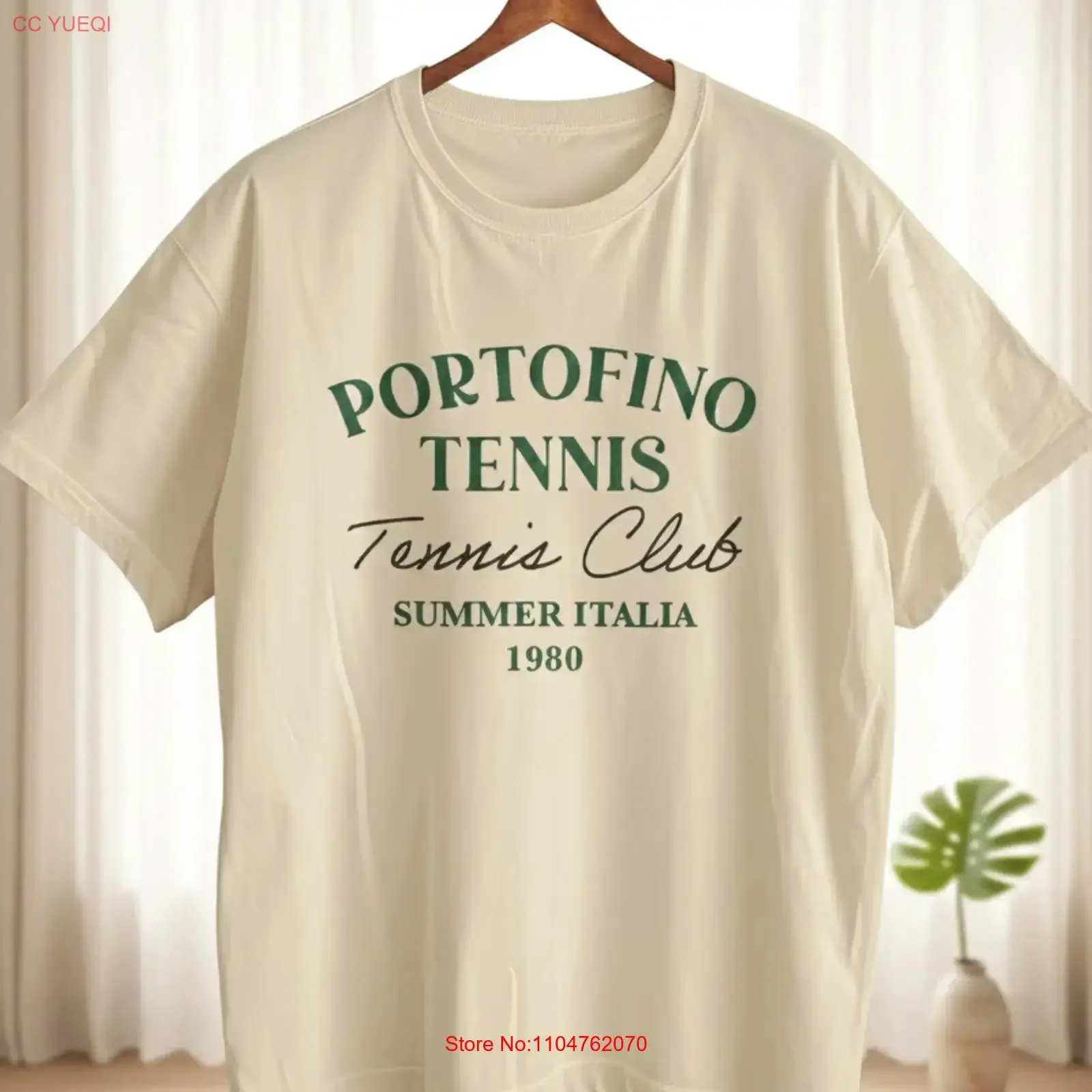 Portofino Tennis Club T Shirt Vintage Italy Summer 1980 S452 vintage Washed fashion graphic streetwear homme Comfortable Unisex
