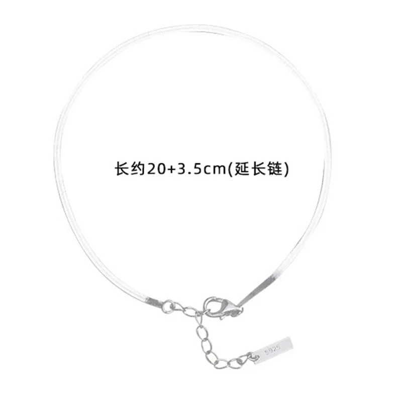 925 Sterling Silver Minimalist Glossy Snake Bone Anklet for Women Beach Summer Charm Party Jewelry Accessories BKSL115