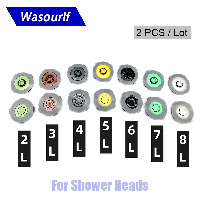 2-Pack Water Saving Flow Restrictors for Shower Heads and Faucets, 4/6/8 L/min 6