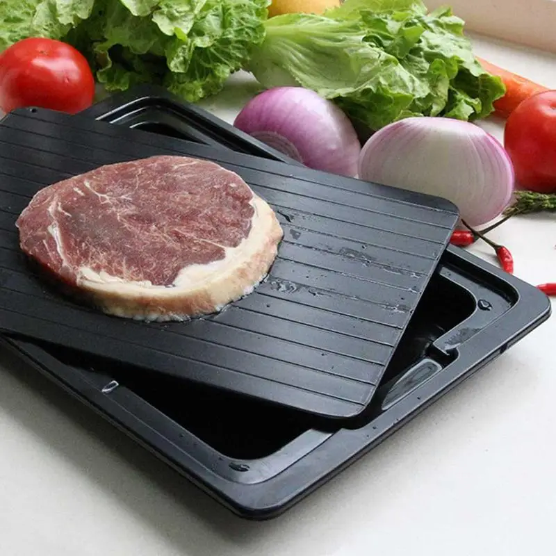 Defrost Tray Metal Plate Defrosting Tray Safe Fast Thawing Frozen Meat Fish Sea Food Kitchen Cook Gadget Tool