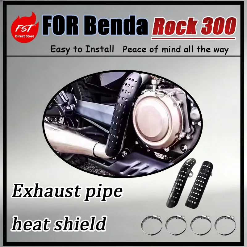 For Benda Chinchilla/Rock 300 High-Temperature Powder-Coated Exhaust Heat Shield Modified Surface Does Not Fade