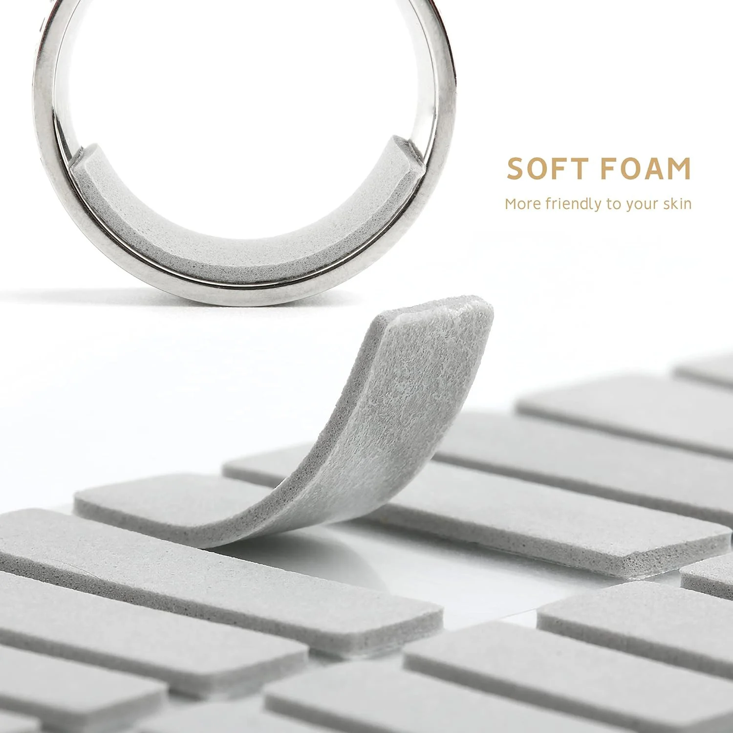 

Ring Size Adjuster Loose Rings,Invisible Reducer Jewelry,Reducer for Wide Rings , Multiple Resizer & 4 Colors , 4 Sheets /76 Pcs