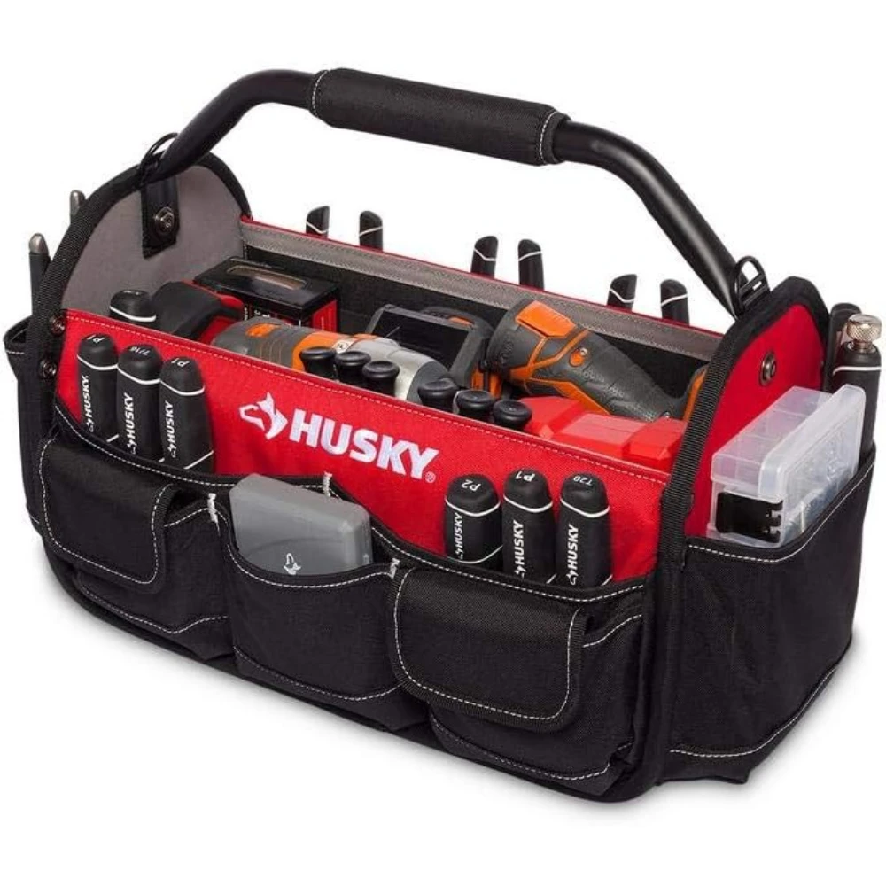 

17-дюймовая сумка-органайзер с открытым верхом для ручных инструментов и оборудования, сверхпрочная, для хранения