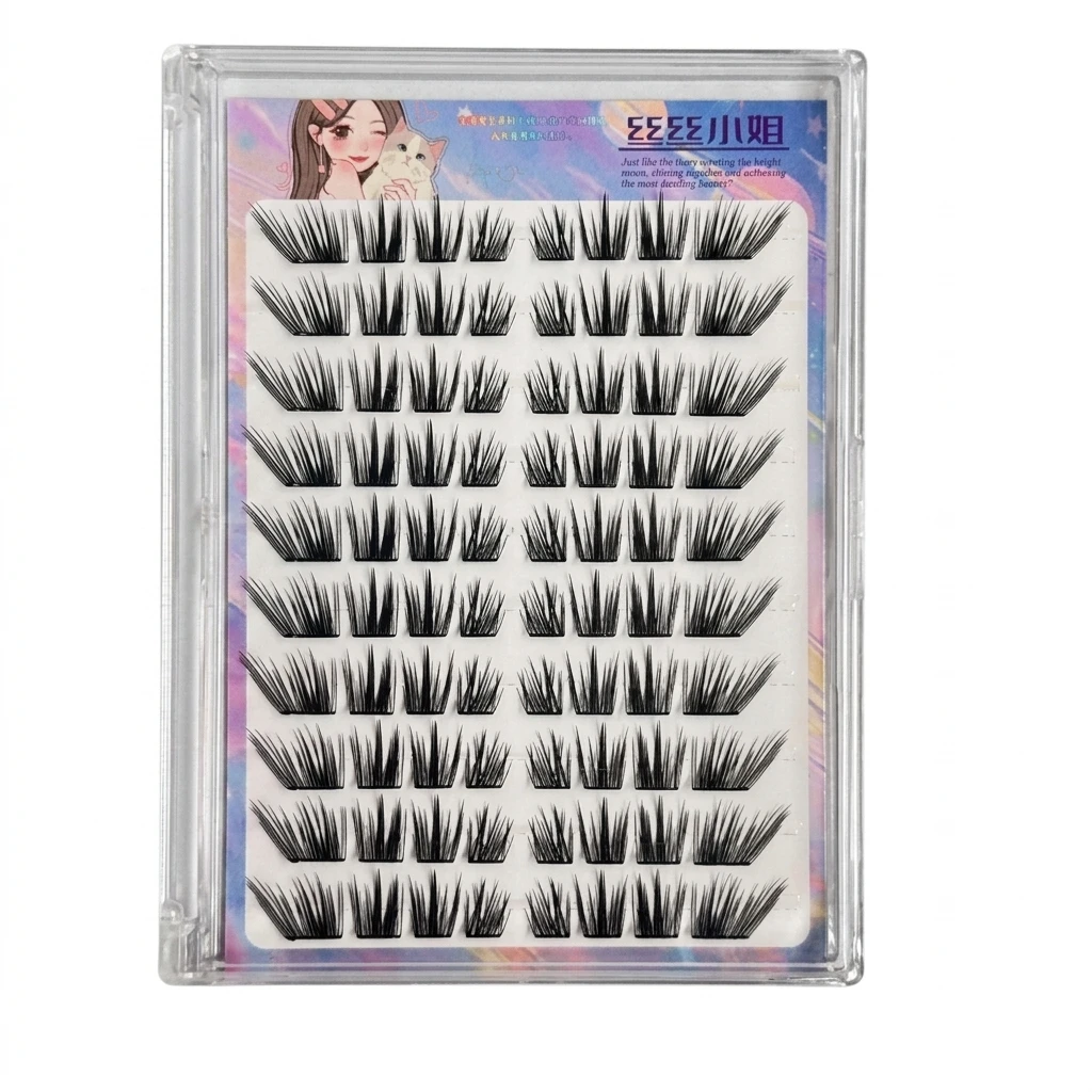 10 Reihen Wispy Wimpernverlängerungen, natürlicher Look, künstliche Wimpern für das tägliche Make-up, C-Curl, gemischte Länge 9-13 mm, synthetische Fasern. – Detail 2