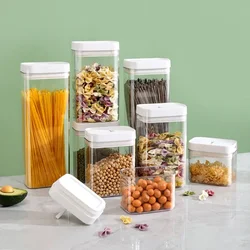 Kitchen Sealed Pasta Storage Box Clear Plastic Cereal Nuts Tank Moisture-proof Spaghetti Dry Food Storage Jars Container