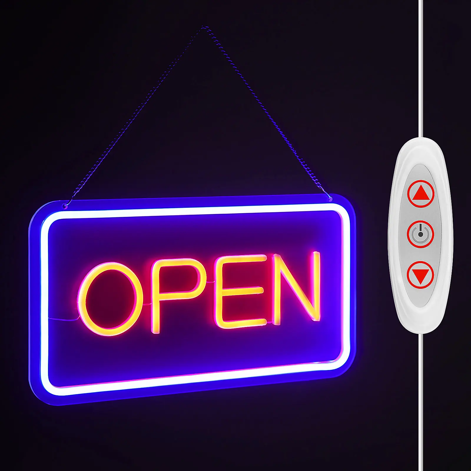 1Set LED Open Sign Bright Neon High Brightness Hanging Business Light Sign Chain Easy Install Wall Mounted Open Signs