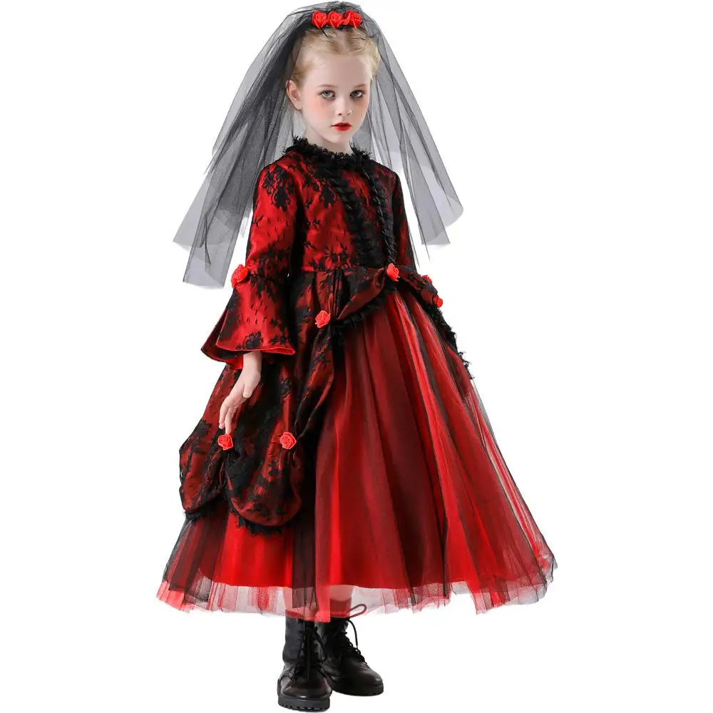 

Princ Skirt Costume loween Children's Net Outfit Girl's Dr Performance Costume Scary Robe