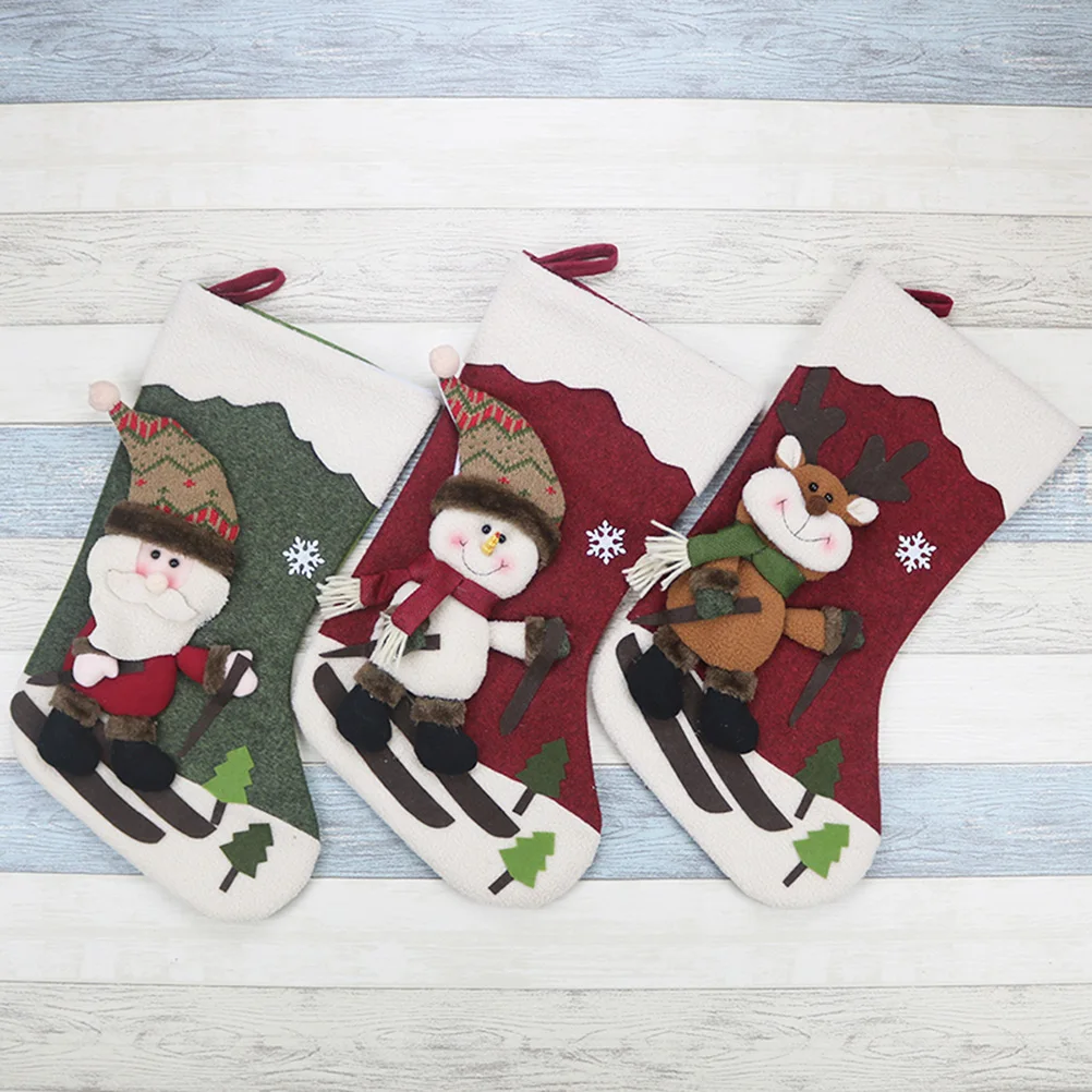 

Santa Claus Hanging Decors Creative Christmas Stocking Gift Bag Christmas Decors Favors Old Man Style