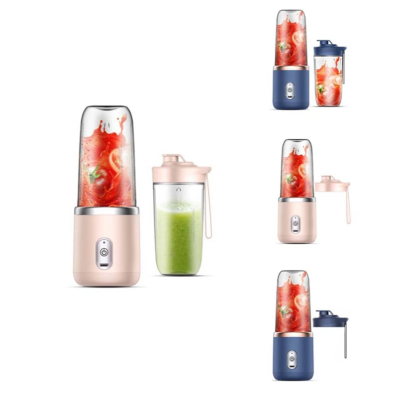 6 Blades Portable Juicer Cup Juicer Fruit Cup Automatic Small Electric Juicer Smoothie Blender Food Processor