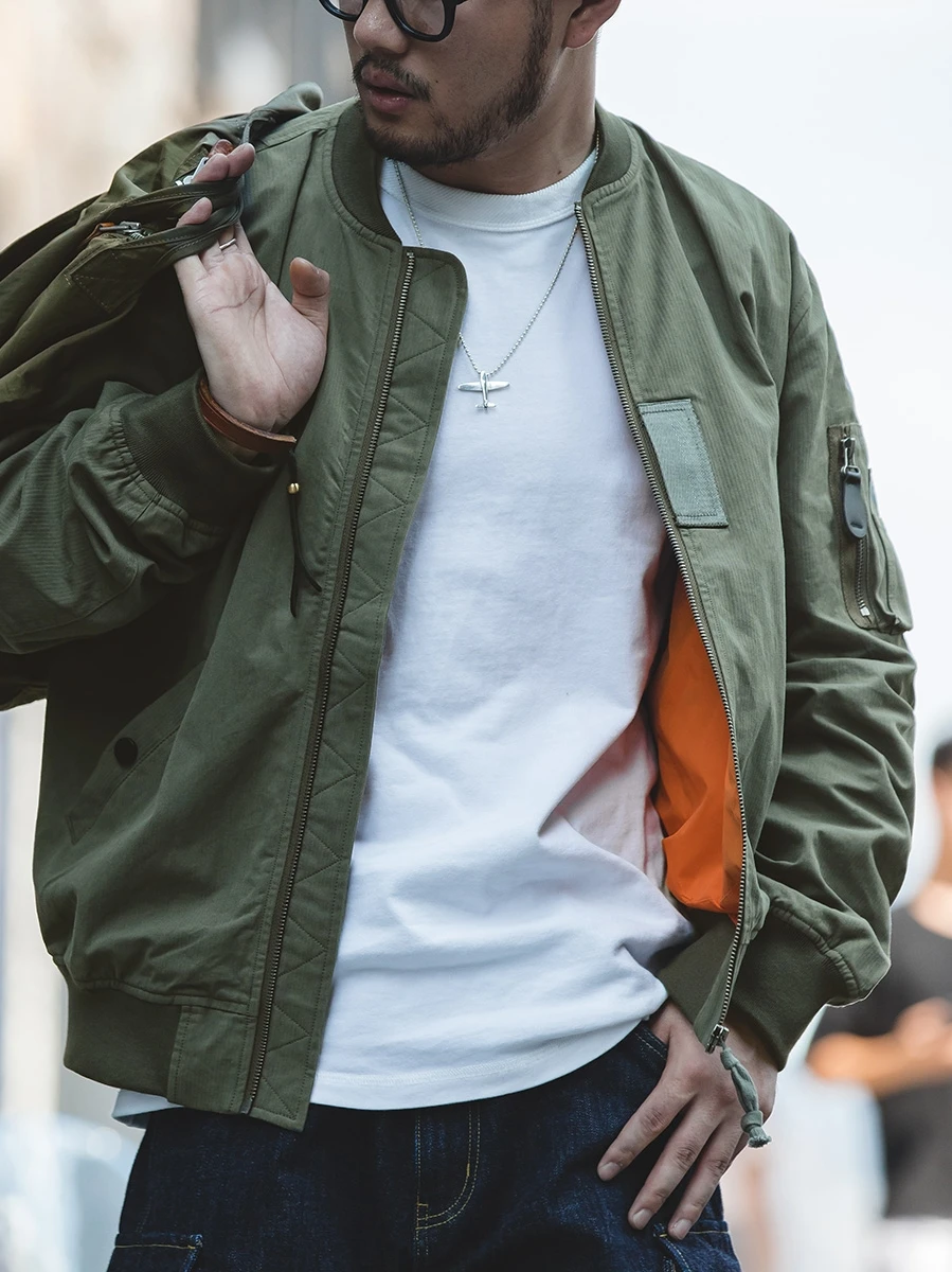 

Maden American Retro Military een MA Pilot Jaet Men's Spring Autumn Casual ort Baseball Sle Cotton Workwear Jaet