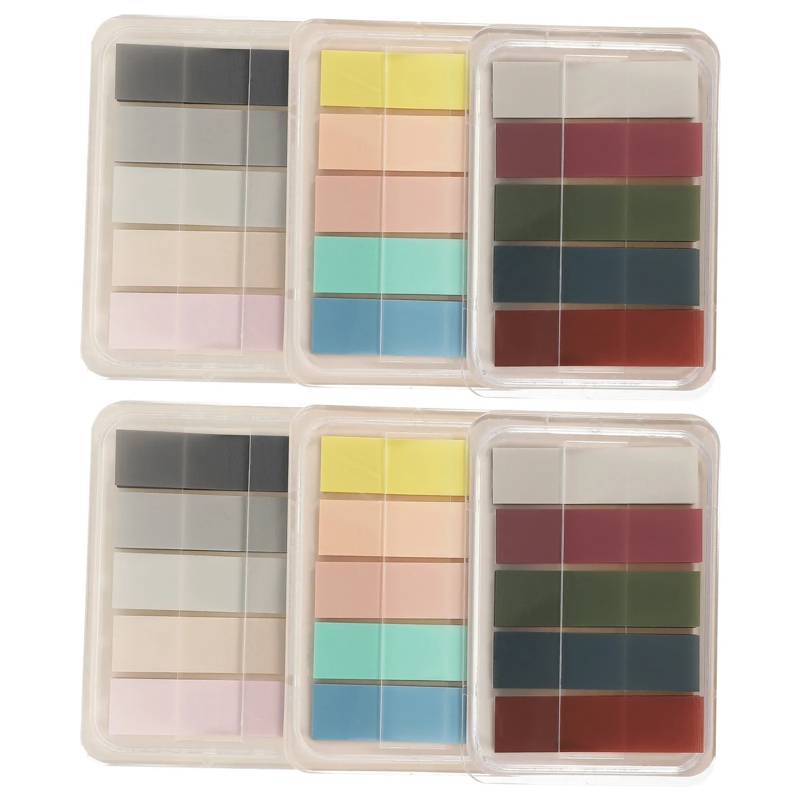 

6 коробок прозрачных мягких цветных клейких закладок для книг, маркеров страниц, полосок для выделения текста, обучающих принадлежностей, разноцветные