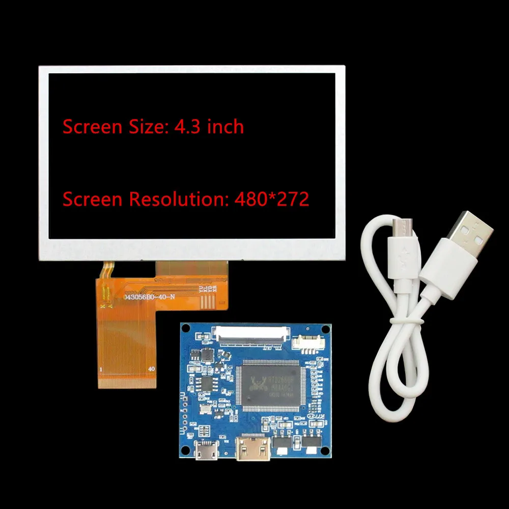 Imagem -02 - Polegada 480*272 Tela Lcd Multiuso Controlador de Controle Mini Placa de Driver Compatível com Hdmi 4.3