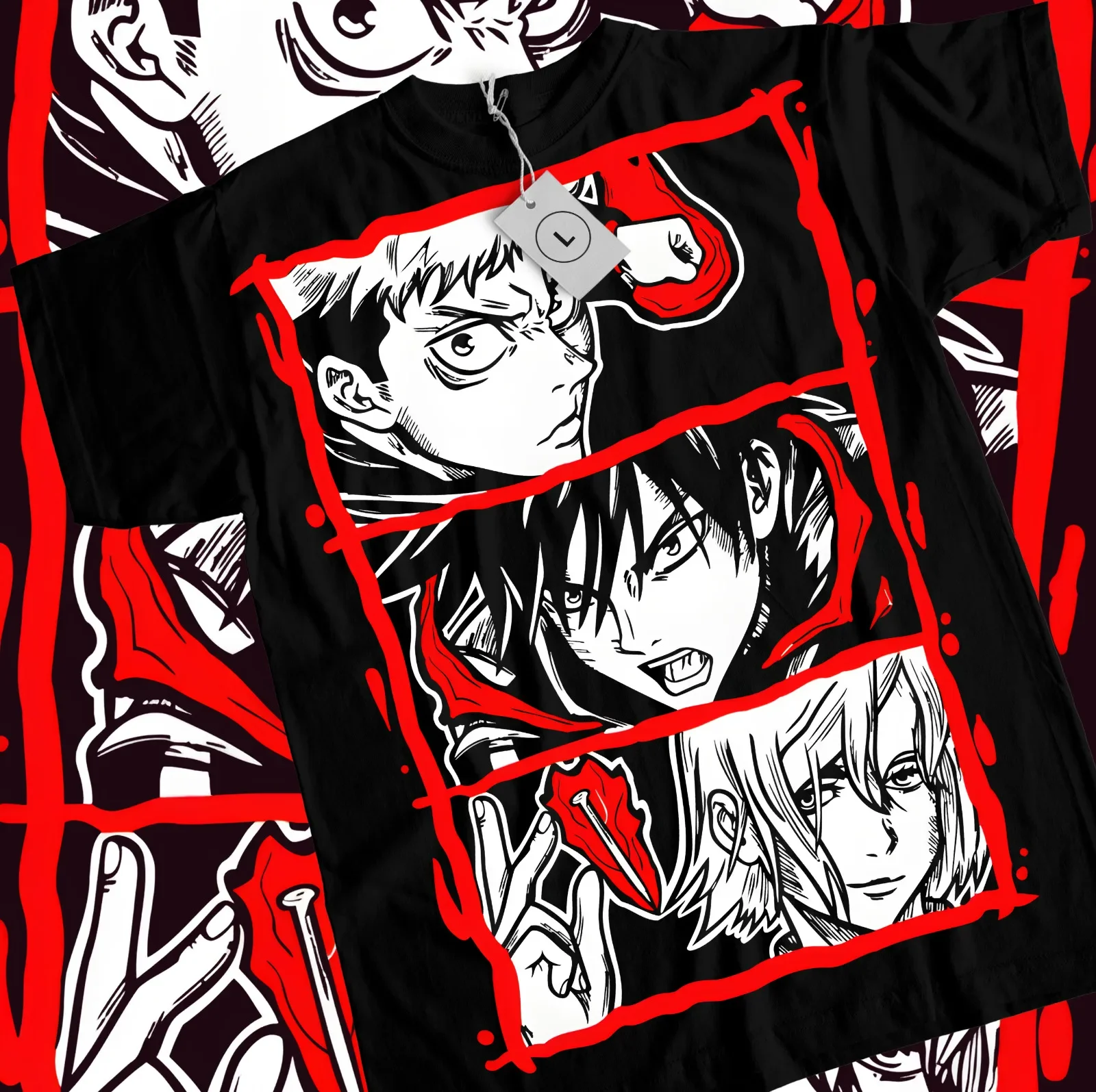 

Gojo Satoru T-Shirt Megumi Itadori Yuji jujutsu kaisen eyes Anime Tee All Size