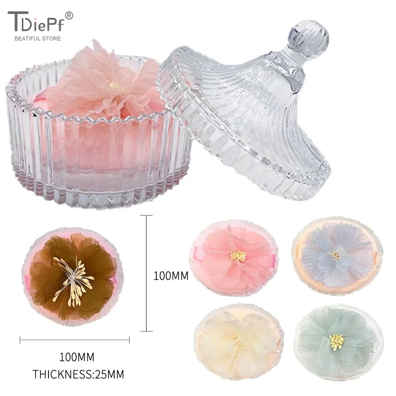 3D Ribbon Flower Dual Sided Velvet Flocked Ultra Large Fluffy Loose  Powder Puff For Body Makeup Loose Puff Wet Dry Makeup Tool