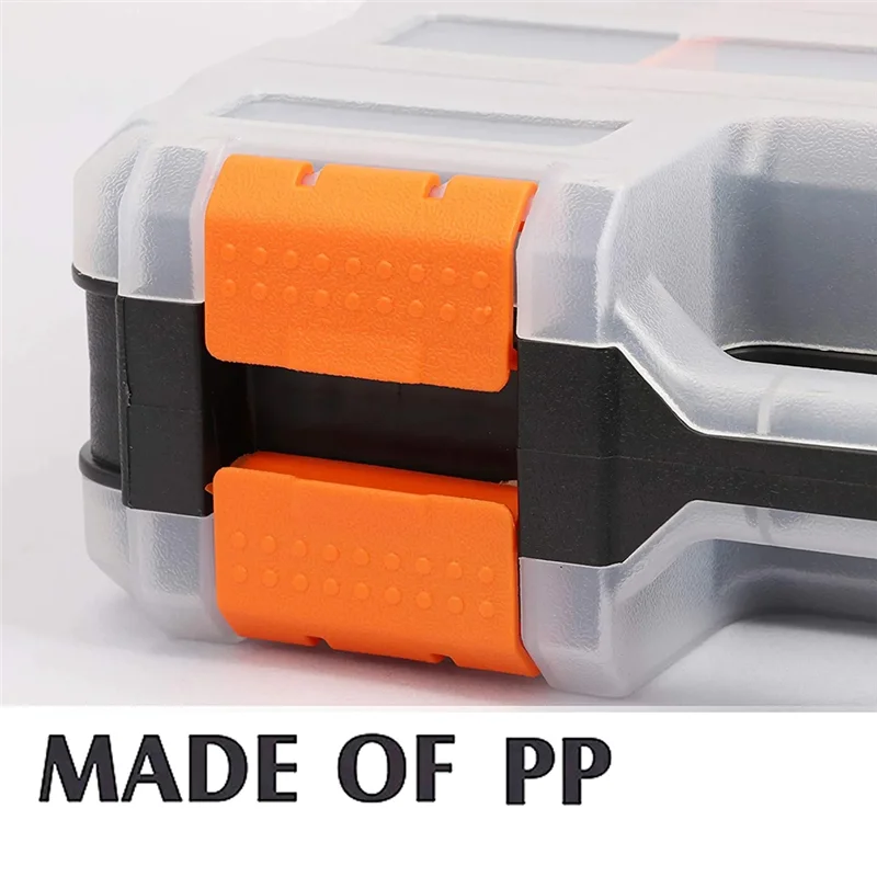 

AC23-Коробка для хранения и переноски, двухсторонняя портативная коробка для аксессуаров с ударопрочным полимером и съемными пластиковыми разделителями