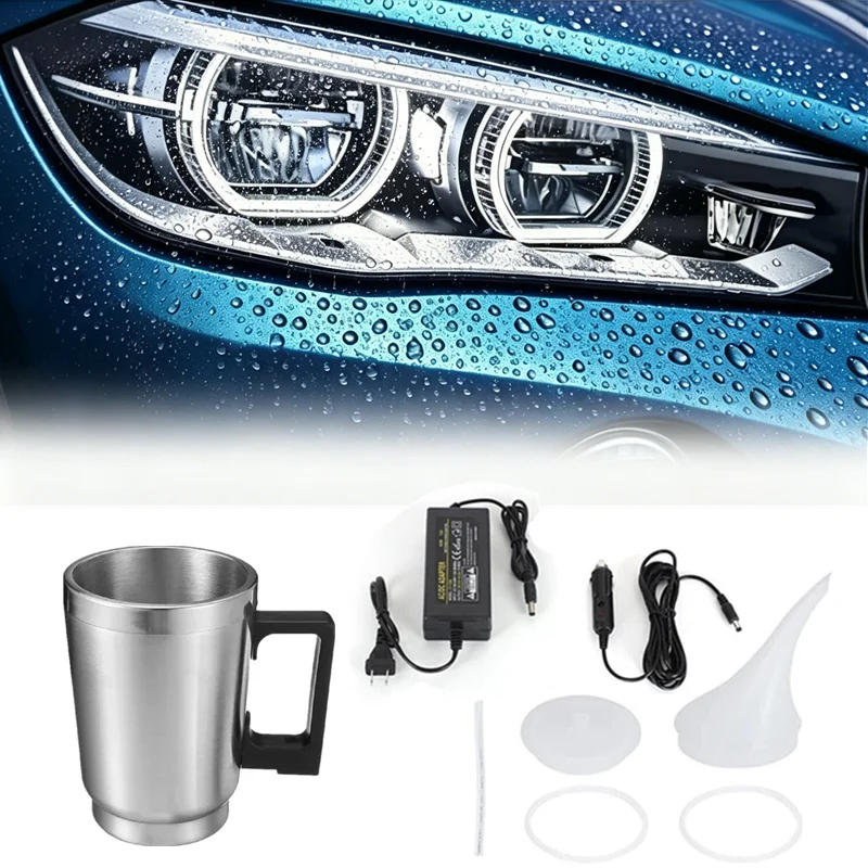 Car Headlight Lens Restoration Kit Fumigation Steamer Heating Cup atomizer Polish Repair Restoration Scratch Tool EU/US Plug