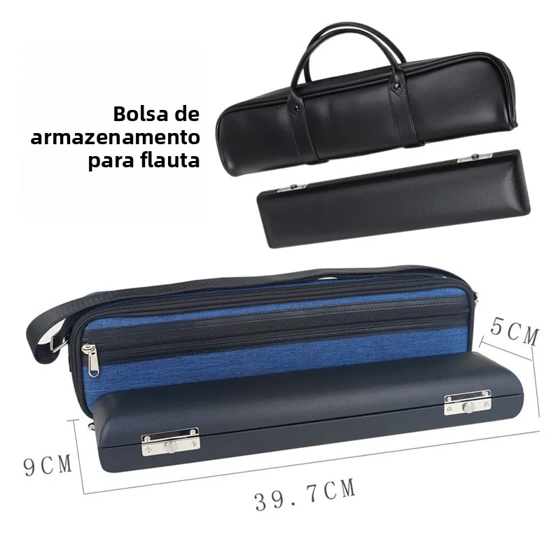 portable-16-hole-flute-storage-case-leather-box-crossbody-single-shoulder-instrument-bag-waterproof-cloth-box-music-accessories