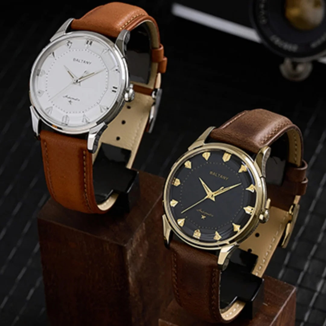 Jam Tangan Mekanik Pria Baltany 2025 Baru 9039 Klasik 38.5mm Tali Kulit Mewah Tahan Air 50m Bisnis Reloj Hombre