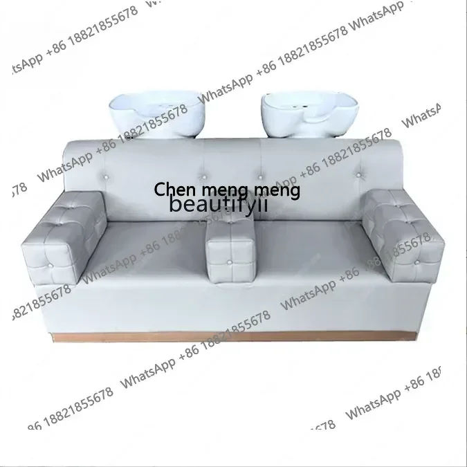 smt7486 Doppia poltrona per shampoo per parrucchiere Letto multifunzionale per terapia della testa di fumigazione tailandese Letto per il viso Temperatura costante7486