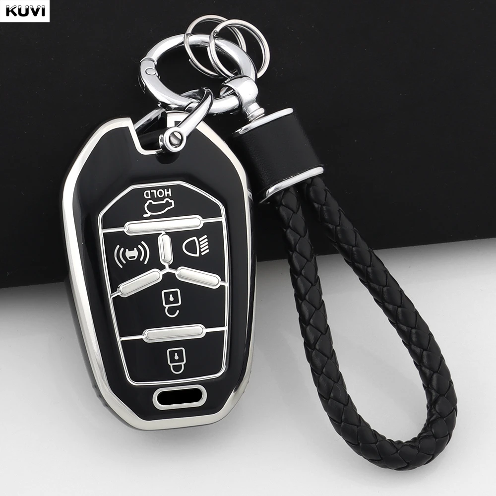 5 Button TPU Car Smart Key Case Cover Auto Shell Fob Keychain For Ssang Yong 2020 G4 Rexton SsangYong Keyless Accessories
