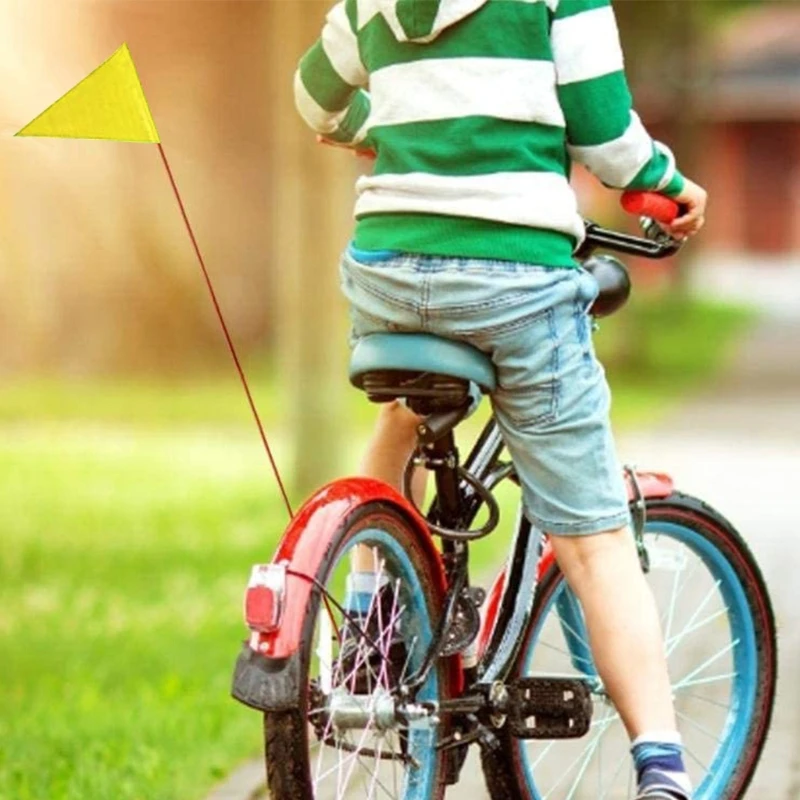 Fahrrad-Sicherheitsflagge mit Stange, pinkfarbene Fahrradflagge, Sicherheitsflagge für Fahrräder