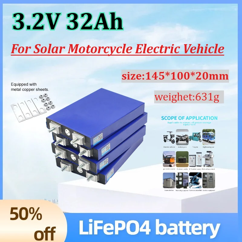

3.2V 32Ah Lifepo4 Batteries Lithium Iron Phosphate Battery Pack for Solar Motorcycle Electric Vehicle