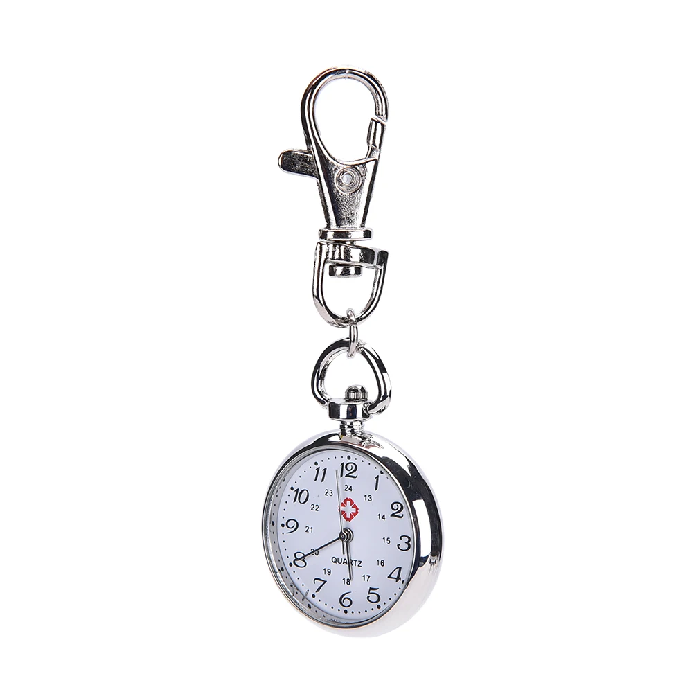 Stainless steel Quartz Pocket Watch Cute Key Ring Chain New Gift