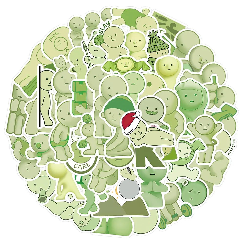 54 قطعة من ملصقات Smiski الكرتونية اللطيفة شارات للأطفال والكمبيوتر المحمول والثلاجة وسكرابوكينغ وحقيبة السيارة Kawaii المضحكة لتزيين الملصق