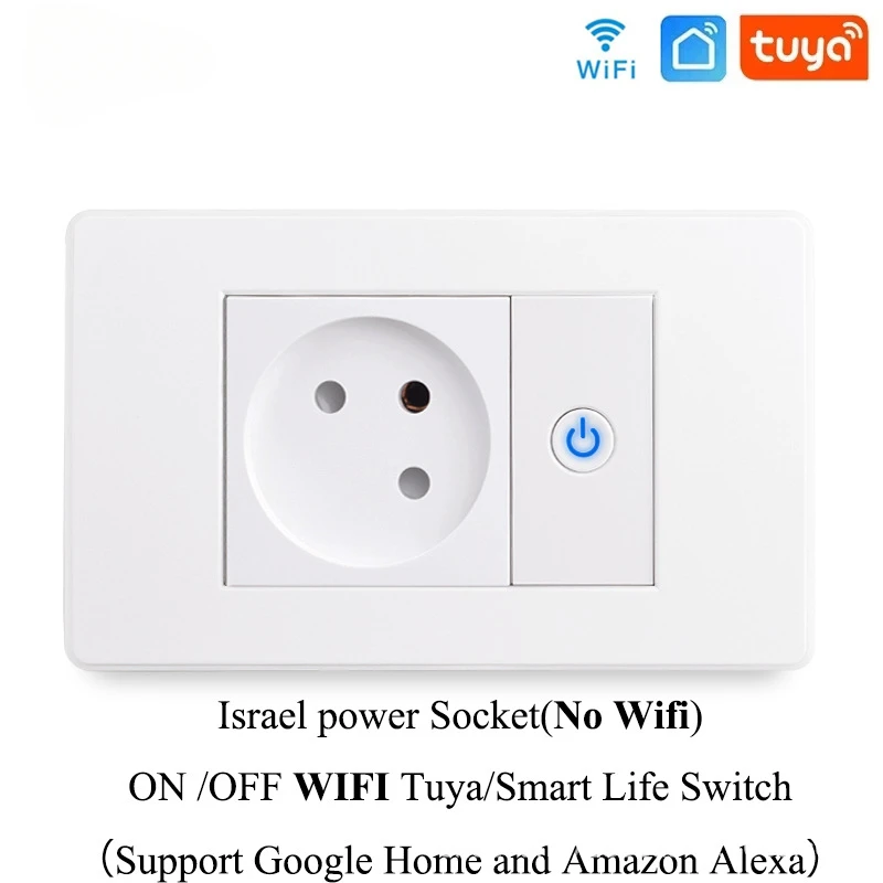 Israel WIFI Tuya Sockets Switches with USB Smart Life on/Off 16A 110v 220v White Need Nature Wire APP Contorl Wall Power Socket