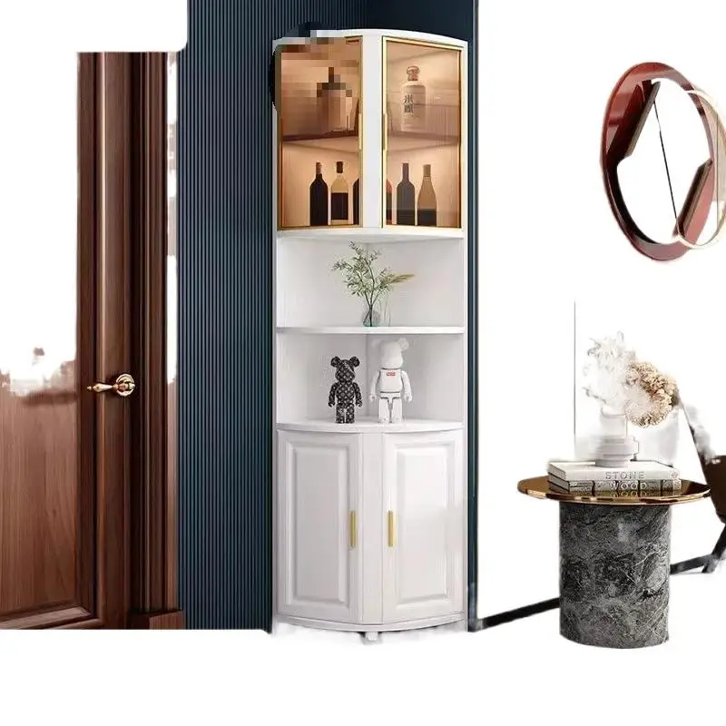 Solid wood corner cabinet triangle cabinet side cabinet Storage storage rack Living room Bedroom right angl