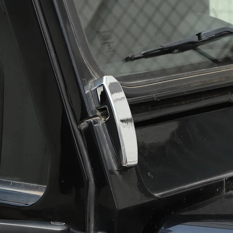 لاند روفر ديفندر 110 90 130 2004-2018 سبائك الألومنيوم الأحمر سيارة الزجاج الأمامي اتصال غطاء الكسوة اكسسوارات السيارات