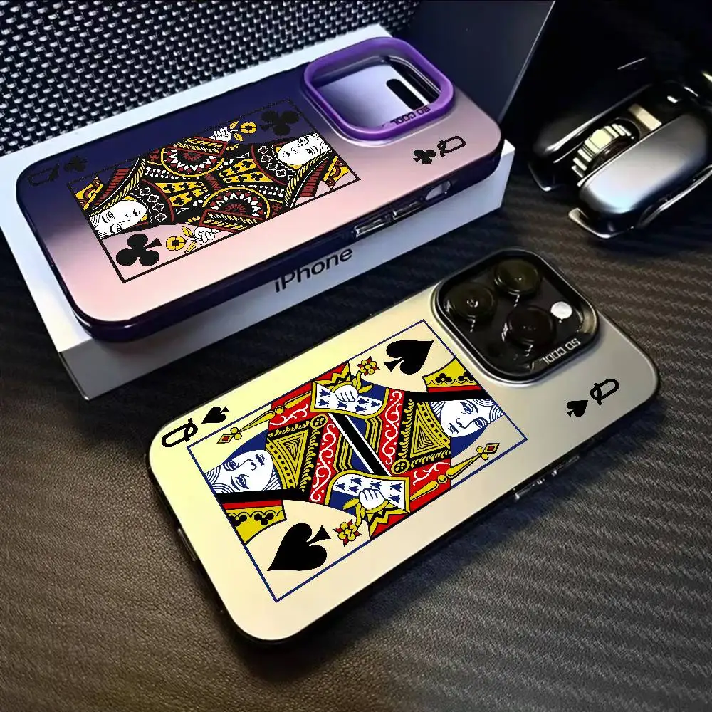 بوكر نمط Q Fishion جراب هاتف آيفون 17 16 15 14 13 12 11 برو ماكس الهواء متعدد الألوان ماتي ليزر معدني أورورا فوندا #5