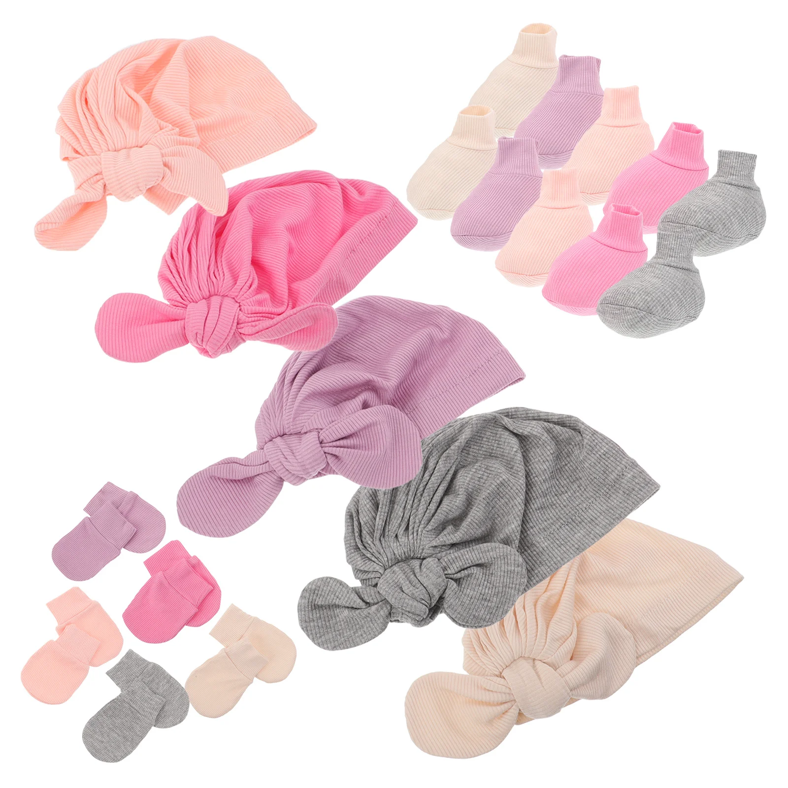 

1 комплект, 1 комплект, шапка для новорожденных, варежки, носки, детская шапка, варежки, мягкая устойчивая к царапинам одежда для младенцев на осень-зиму-