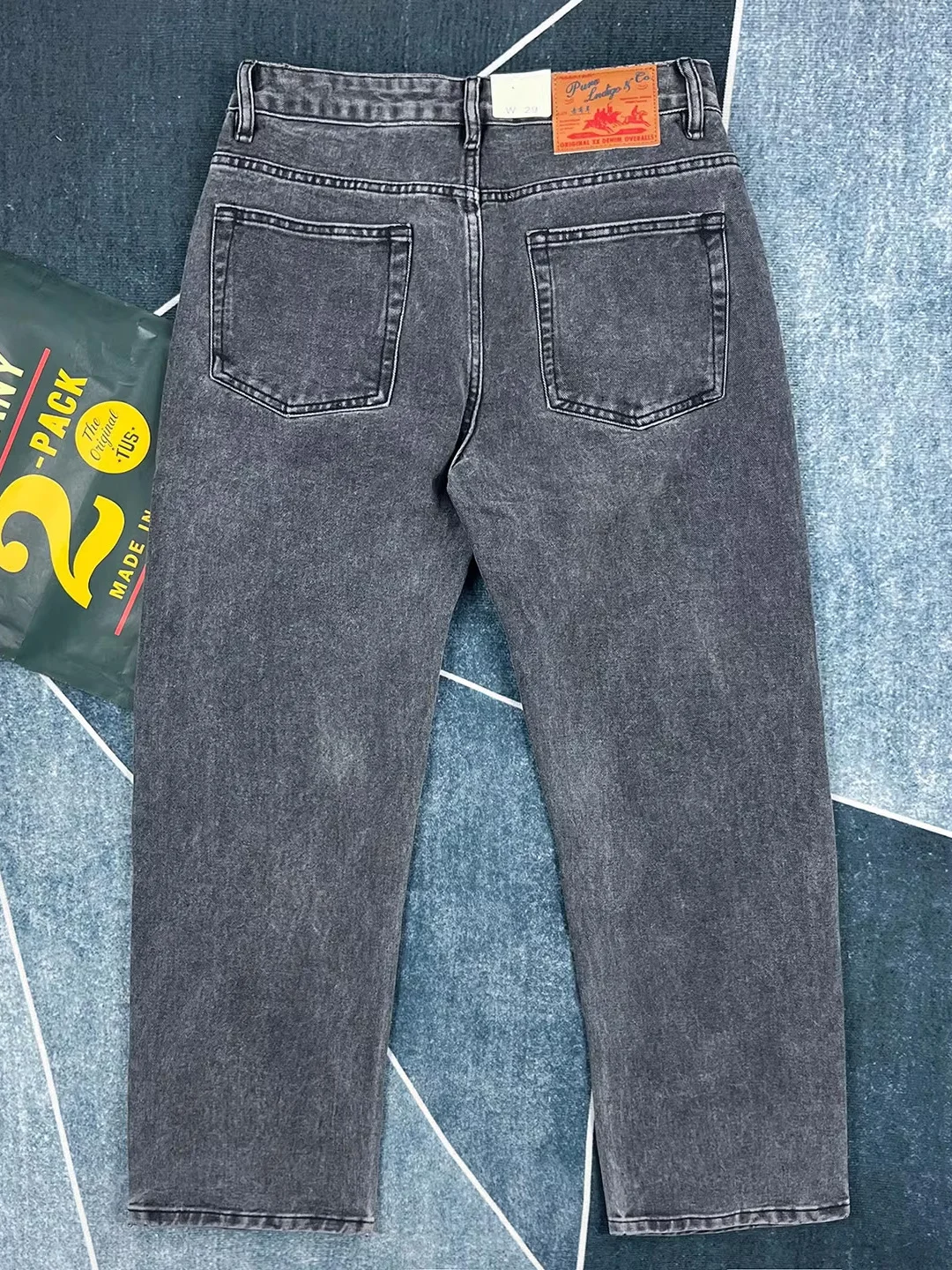 

Retro e ey Thi Straight Leg Men's Jeans Casual Loose Fit Classic Sle All-Match Autumn Faion Brand Japanese Sle