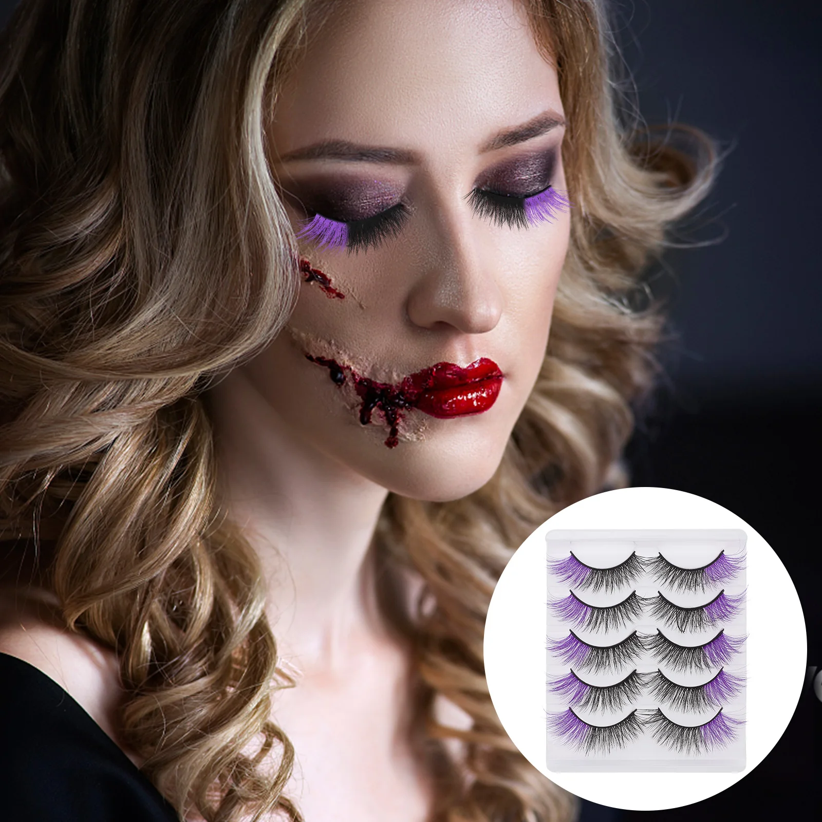 

Artificial Eyelashes Cluster Purple Imitation Fake Lash Fake Long Wear Reusable lashes extensions