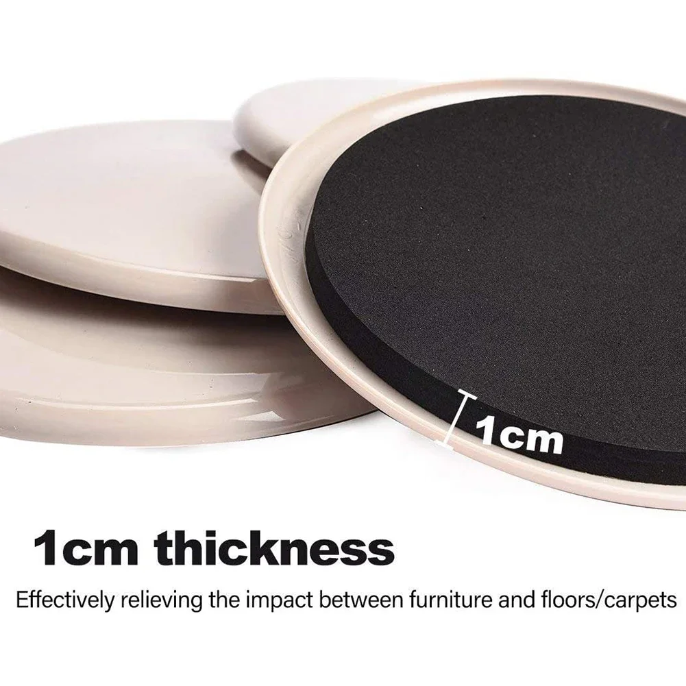 4X Round Furniture Sliders For Carpet Heavy Duty Furniture Slider Movers Gliders Bumper Pad Floor Protector For Table Sofa Leg