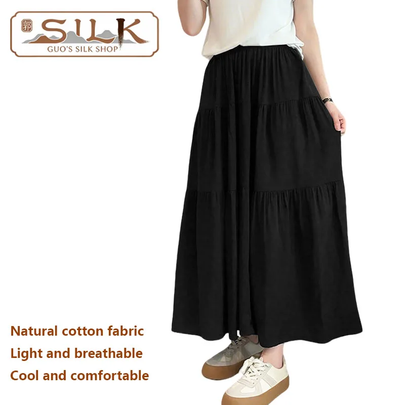 

Cotton Silk Women's Dress for Summer Casual Homewear Sleeping Clothes Loose, Cool, Breathable, Absorbs Sweat