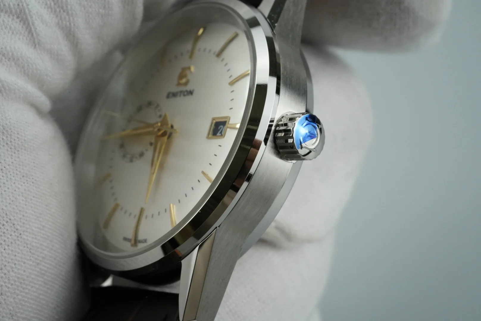 Eniton relógios mecânicos pulseira de couro aço inoxidável 316l 8217 movimento relógio automático 5atm luxo à prova dwaterproof água relógio automático