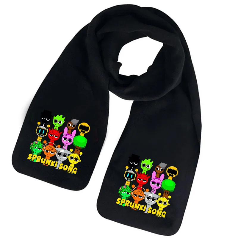 Hot Anime Rhythm Box Scarf Sprunki Incredible Box Boys and Girls Warm Winter Cartoon School Outdoor Scarf