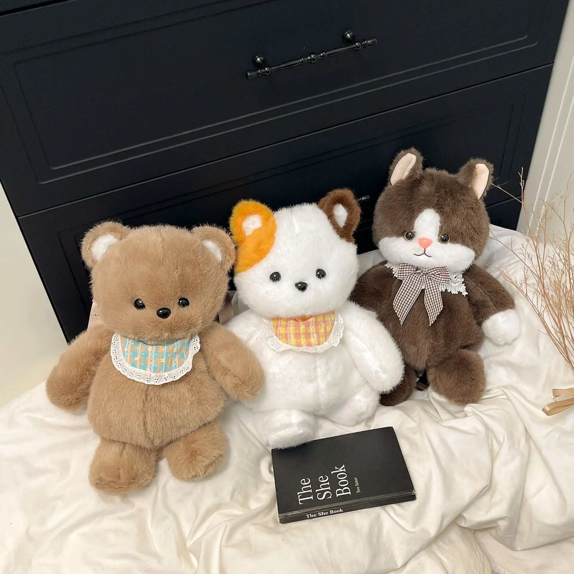 

Мультяшный новый плюшевый кукольный рюкзак Will Running Bear, милый реалистичный мягкий плюшевый кот, плюшевый рюкзак, подарок на день рождения для девочек