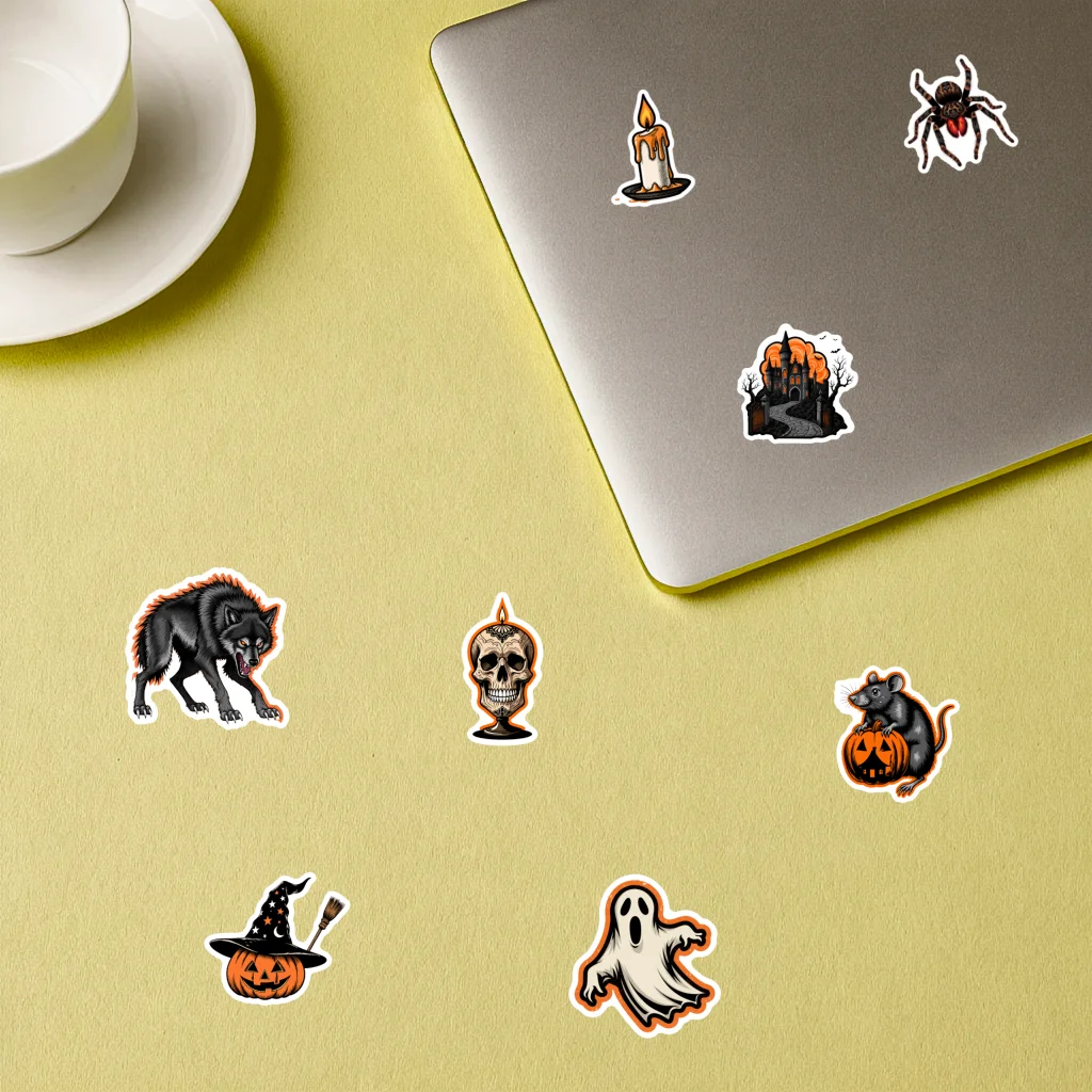 35pcs Gothic Gothic Stickers Vintage Black Cat Gothic Stickers Halloween Stickers For Notebook Luggage Mobile - view 4