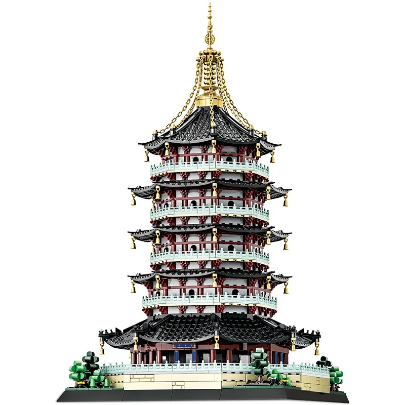 China Hangzhou Leifeng Pagoda Mini Building Blocks Set, Kids Educational Assembly Toy, Plastic Blocks with Color Box Packaging