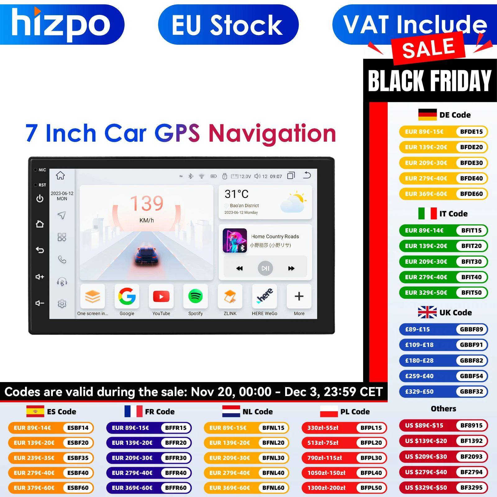 Radio con GPS para coche, reproductor con Android, sin IVA, cuatro núcleos, 2GB de RAM, 16GB de ROM, 2Din, Bluetooth, Audio estéreo, WIFI, USB, FM, WIFI