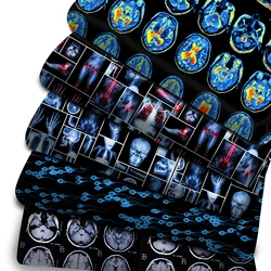 50*145cm Polyester Cotton Fabric X-ray Bone Brain Organ Printed DIY Patchwork for Cloth Making Puppet Garment Tissue Curtain