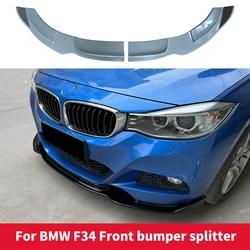 For BMW 3 Series GT F34 2015-2020 Gloss Black ABS Front Bumper Lip Splitter Diffuser Body Kits Spoiler Guard Car Accessories